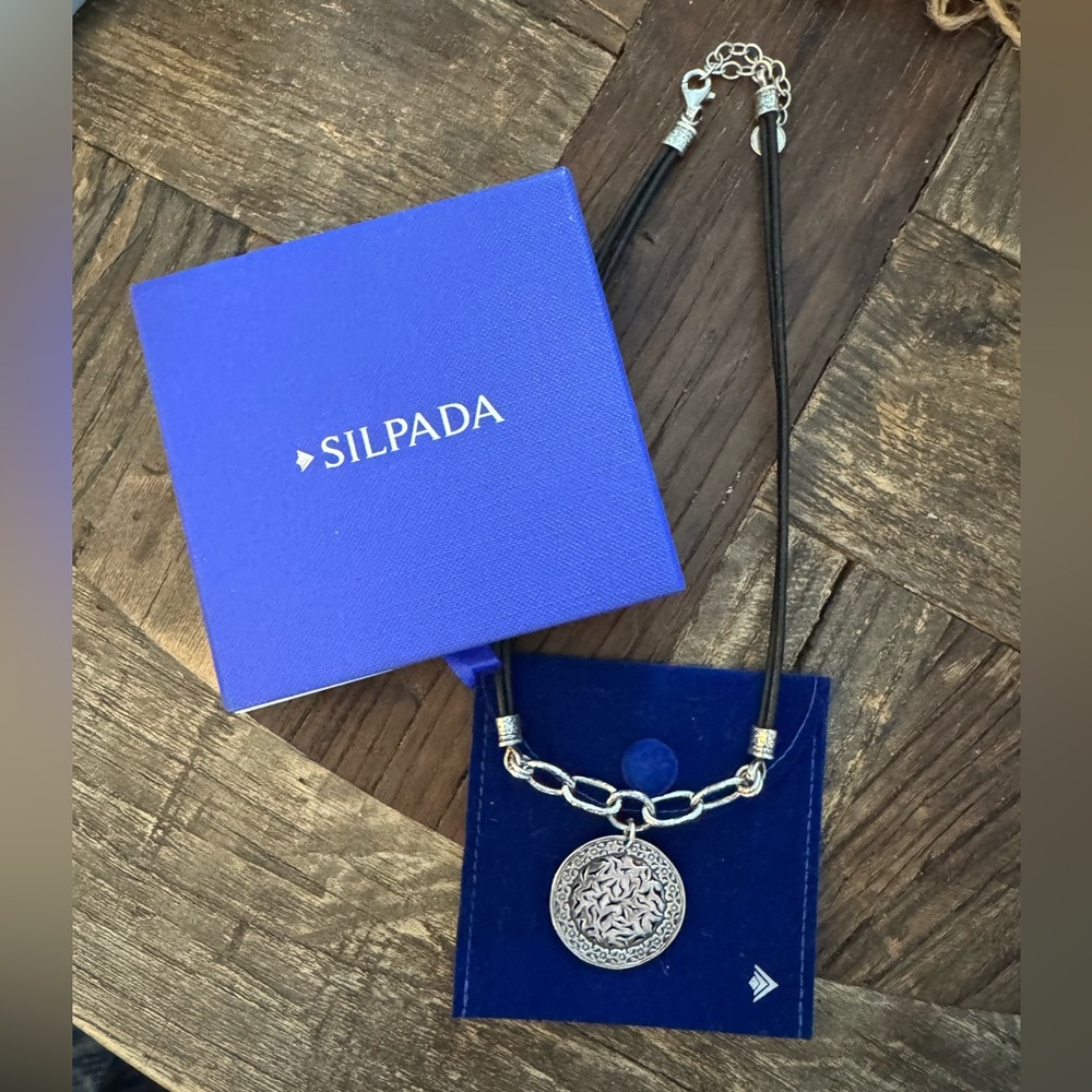 Silpada Silver and Black Pendant Necklace